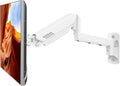 Single Monitor Wall Mount Fits 17-32" Computer Screens. White | Single Wall Arm Holds up to 19.8lbs, Height Adjustable Gas Spring Wall Stand Tilt, VESA Mount 75/100 by ERGOFOCUS