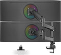 Ergounion Dual Monitor Arm for 13-49 Inch Ultrawide Screens, Heavy Duty Monitor Mount for 2 Monitors up to 44lbs, Full Motion Vertical Stacked Dual Monitor Arm Desk Mount, 75/100mm VESA Mount, Black by Ergounion