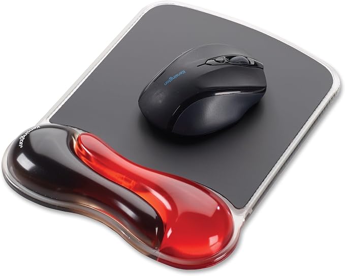 Kensington Duo Gel Mouse Pad with Wrist Rest - Red (K62402AM) | Ergonomic gel cushioning, non-skid backing, supports wrist during extended mouse use - Image 4