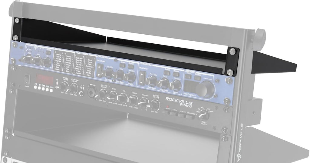 Rockville 1URSLP Pro Audio 1U Rack Shelf Cabinet Tray with Lips, 10" Deep - Image 4