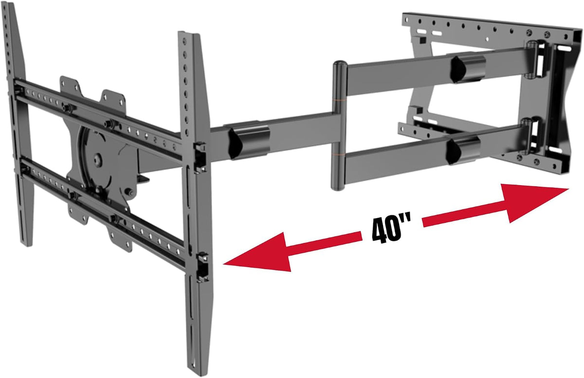 2100 Long arm TV Wall Mount for 32-75 Inch Screens Extra Long Extension up to 40 Inch Heavy-Duty TV Mount Holds up to 88 lbs Full-Motion, Swivels up to 180° Max. VESA 600x400, Black by Physix
