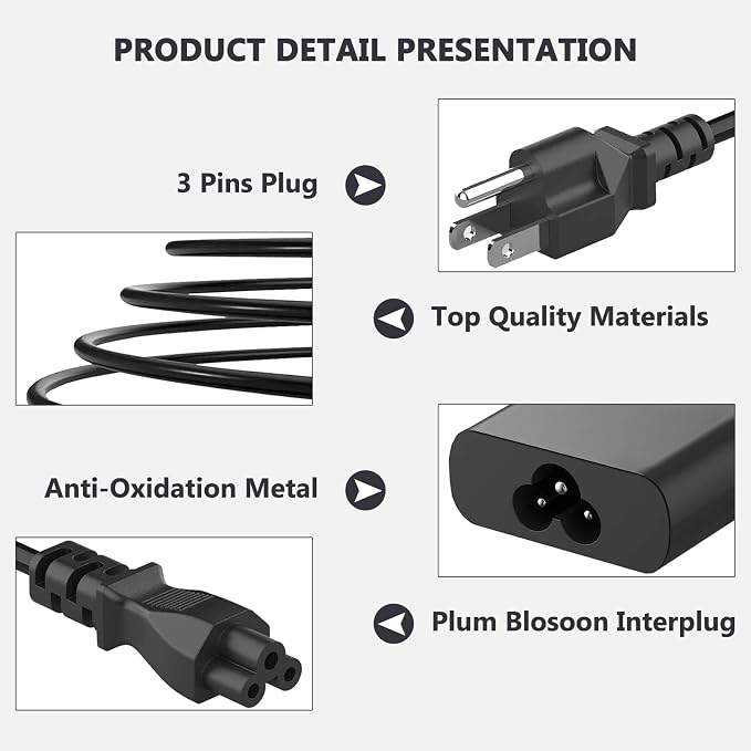 JEIBAO 65W 45W USB-C Laptop Charger Compatible with Dell Latitude 5540 5530 5520 5420 5430 5440 5450 7530 7440 7430 7420 7340 7330 7320 XPS 13 9250 9350 9360 9365 9370 9380 9550 Adapter Power Cord - Image 3