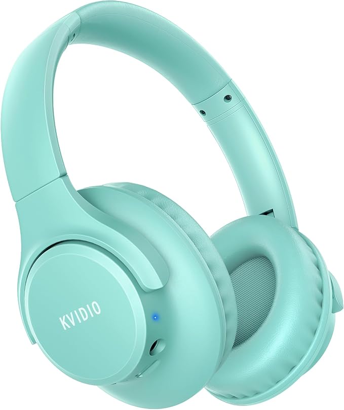 KVIDIO Bluetooth Headphones Wireless Over Ear Headsets 65H Playtime | Deep Bass, HiFi Stereo, Bluetooth 6.0, Microphone, Comfortable Fit, Foldable, Lightweight, Low Latency for Travel Home Office by ProfessionalHeadphonesMaker