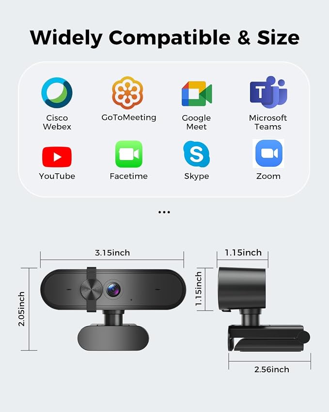 1080P Webcam with Microphone, Privacy Cover & Auto Light Correction for PC, Laptop and Desktop - Image 8