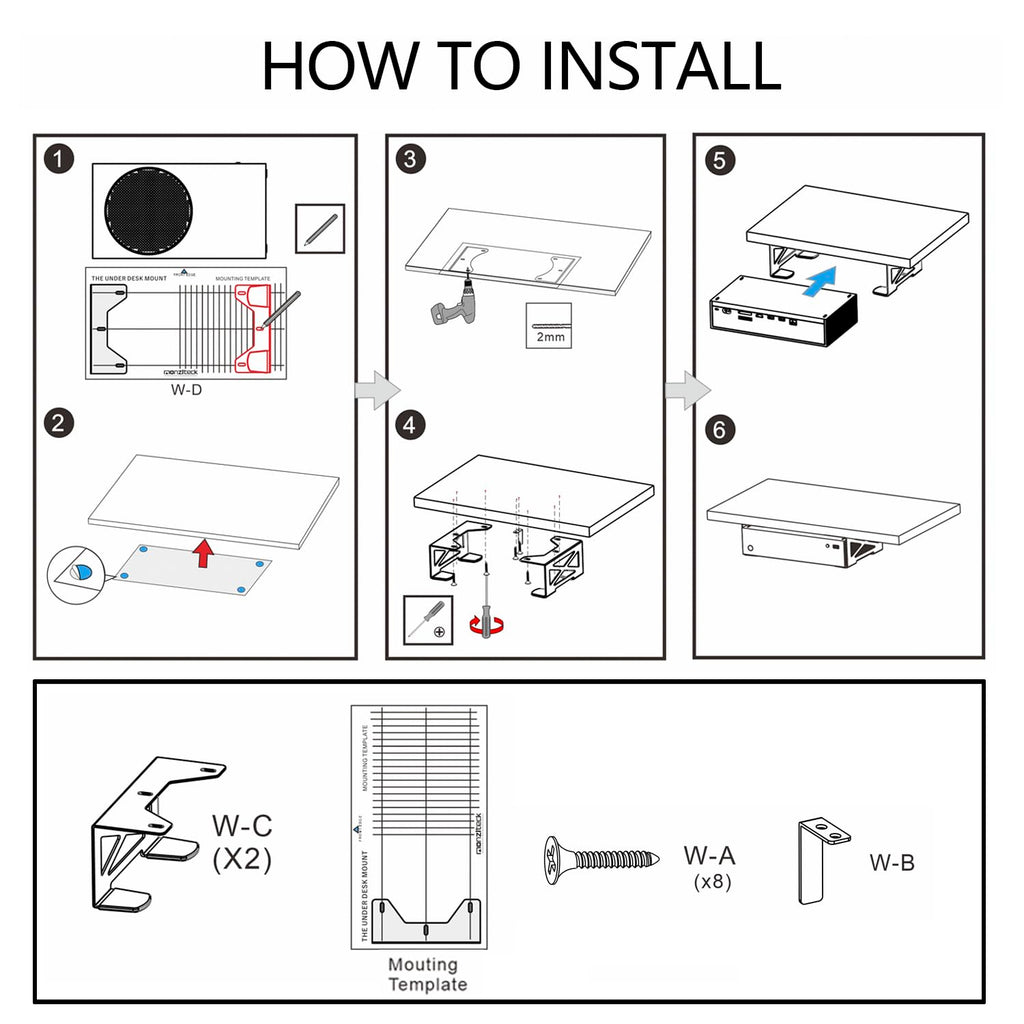 Under Desk Mount Metal Bracket for Small PC, Audio Amplifier, Xbox/PS4 - Image 8
