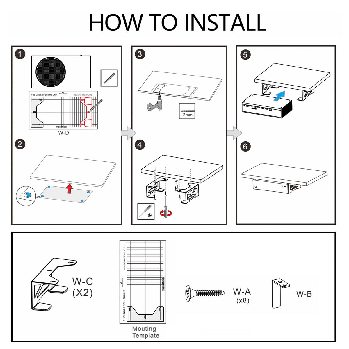 Under Desk Mount Metal Bracket for Small PC, Audio Amplifier, Xbox/PS4 - Image 8