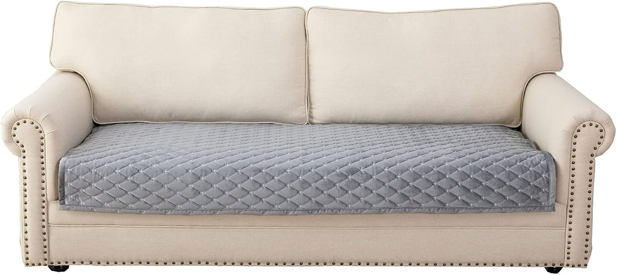 Velvet Sectional Couch Covers for Dogs,Light Gray,1PC,36''x70'' by Eismodra