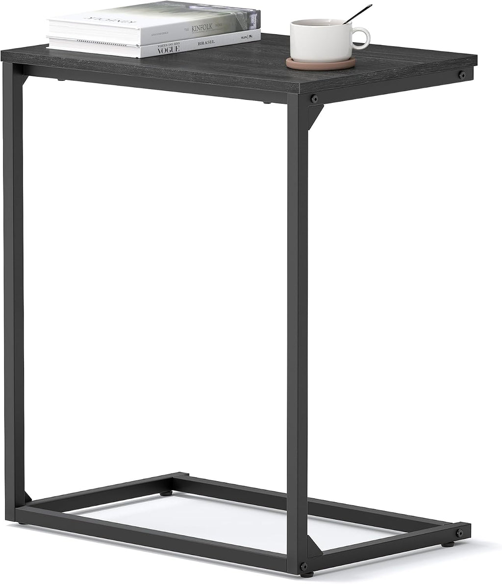 VASAGLE C Shape End Table for Couch or Sofa, Industrial Small Side Table by VASAGLE