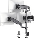 WALI Stacked Triple Monitor Mount for 13-34 inch Screens, 19.8 lbs per Arm | 3 Monitor Desk Mount, Full Motion with Tilt, Swivel, Rotation, C-Clamp & Grommet Base, VESA 75/100mm (GSDM003XL), Black by WALI