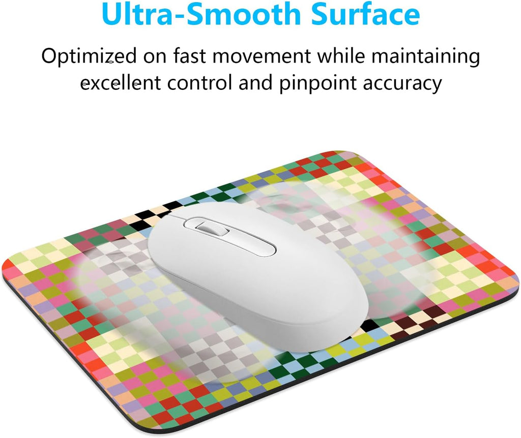 Small Mouse Pad, 6 x 8 Inch Thick Rubber Premium-Textured Non-Slip Portable & Washable Mini Mouse Mat for Women Men Wireless Laptops Keyboard Tray Gaming Work Office Travel,Vintage Multi - Image 5