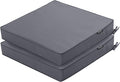 Outdoor Chair Cushions Set of 2, 24 x 24 x4 Inch Deep Seat | 3 Year Color Fastness Thick Patio Chair Cushion with Ties for Garden Lawn Sofa Couch, Dark Grey by COMCAVER