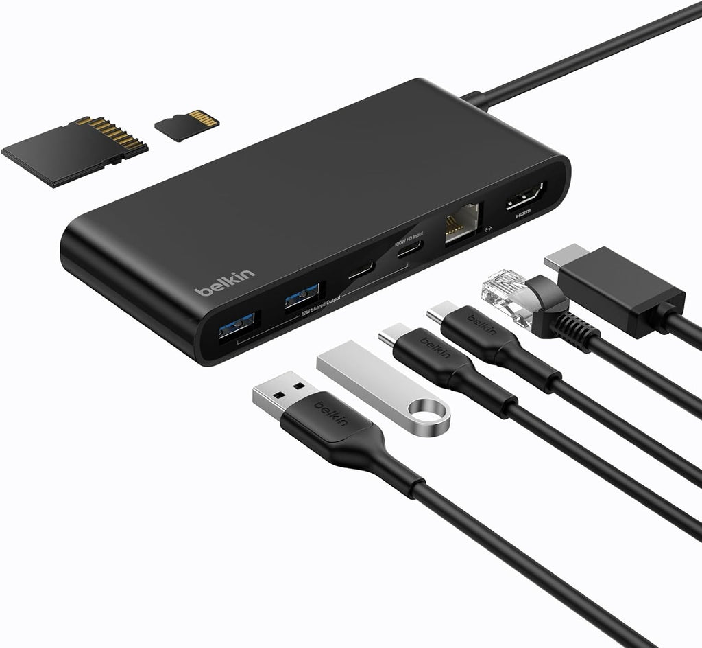 Belkin USB-C Hub 8-Port 4K HDMI 100W PD for Neo MacBook, Windows & More by Belkin