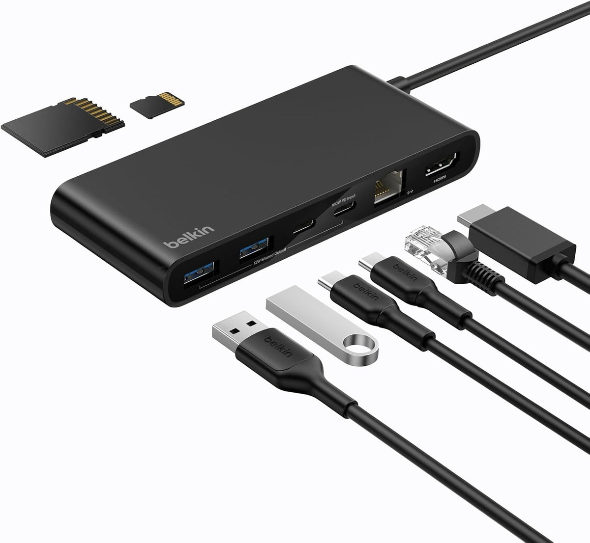 Belkin USB-C Hub 8-Port 4K HDMI 100W PD for Neo MacBook, Windows & More by Belkin