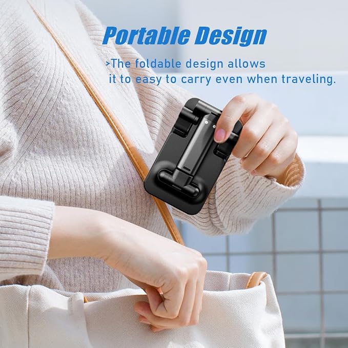Phone Stand for Desk, Cell Phone Holder Cute Smart Cellphone Stand Foldable Stands Compatible with Under 8" Devices, Office Accessories, Pink - Image 3