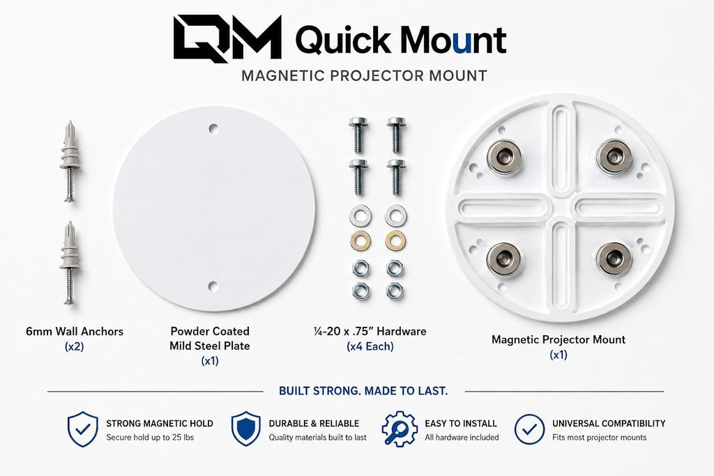 Quick Magnetic Projector Mount, Compatible with Most Ceiling Wall Projector mounts (YiePhiot, WALI, VIVO, QualGear, and More!) - Image 3