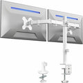 VIVO Dual Monitor Desk Mount for 13 to 30 inch Screens, STAND-V002W | White, Articulating, Adjustable Monitor Arm, Grommet or C-Clamp Mounting, Computer Stand for 2 Monitors, Holds 22 lbs Each by Unknown