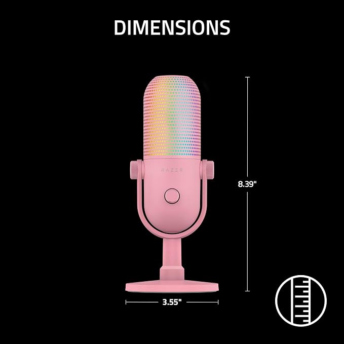 Razer Seiren V3 Chroma 32‐Bit DSP, USB-C Microphone for PC & Mac, Pink | AI Audio Processing, Noise Isolation, Tap-to-Mute, Supercardioid Condenser Mic, Chroma RGB, Discord, OBS Studio, Streamlabs - Image 8