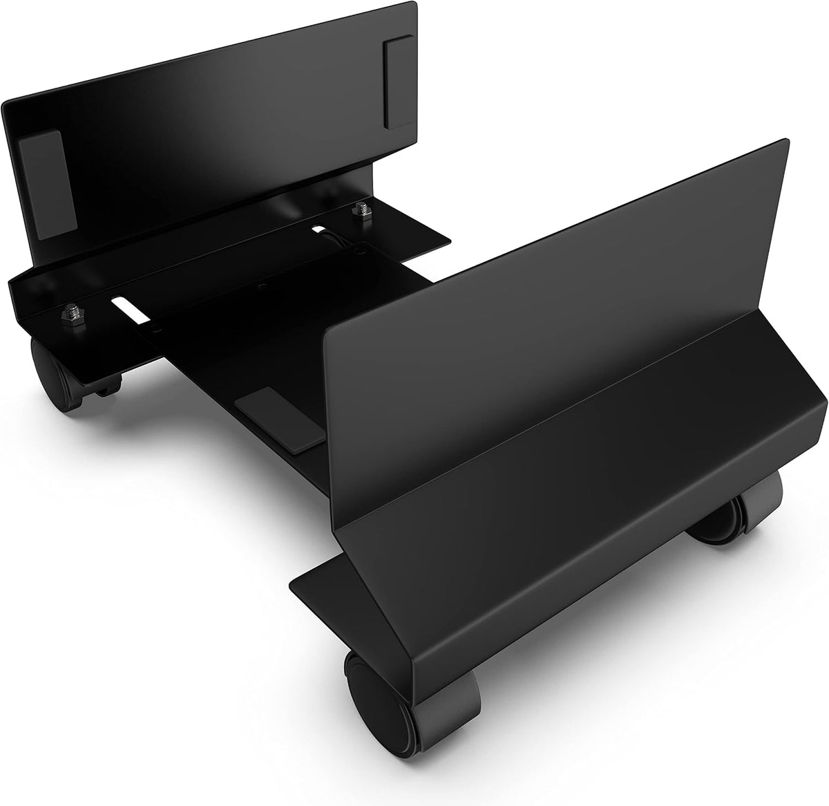 CPU Holder - Under Desk Floor Mobile Stand for Desktop Computer ATX Tower w/Lockable Rolling Wheels - Adjustable Side Support Walls 7-10 3/4 Inches - PC Caddy Cart Metal Bracket TP1716 - Image 2