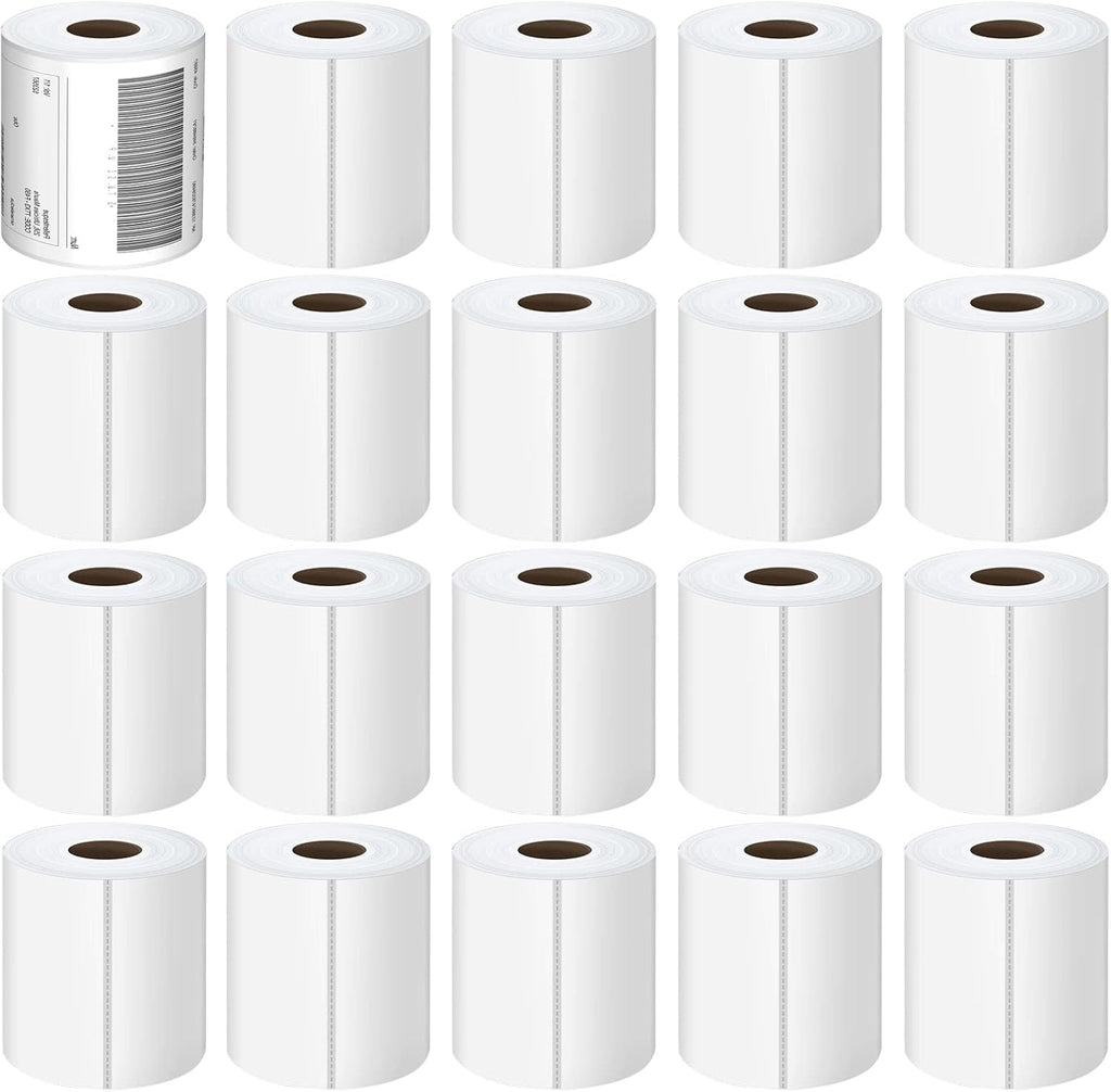 4x6 Thermal Labels 20 Rolls - 5000 Labels, Industrial Labels Direct Thermal Perforated Postage Shipping Label for Rollo, Zebra, MUNBYN and Polono Thermal Printer (NOT for DYMO) by Muotich