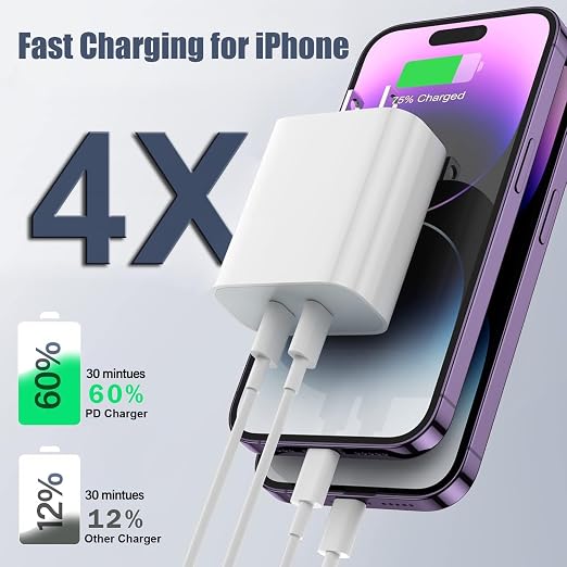 Fast Charger for iPhone 17,2Pack iPhone Charger Block with 10FT USB C Cable | Charger Block with 10 Foot Long USBC to C Charger Cable Cord. Compatible with iPhone 17/17 Pro/16Pro Max/15,iPad Pro/Air/Mini - Image 2