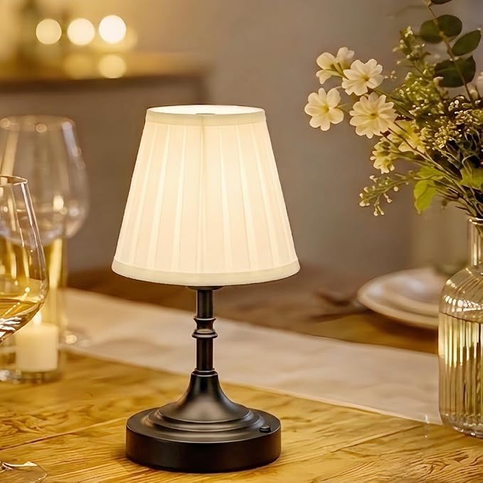 Balck Small Cordless Table Lamp Rechargeable - Kitchen Countertop Tabletop | Touch Lamp｜ Mini Lamp｜Restaurant Table｜Bookshelf | Counter Top ｜Wireless ｜Vintage｜Home Decor | Farmhouse Boho by Unknown