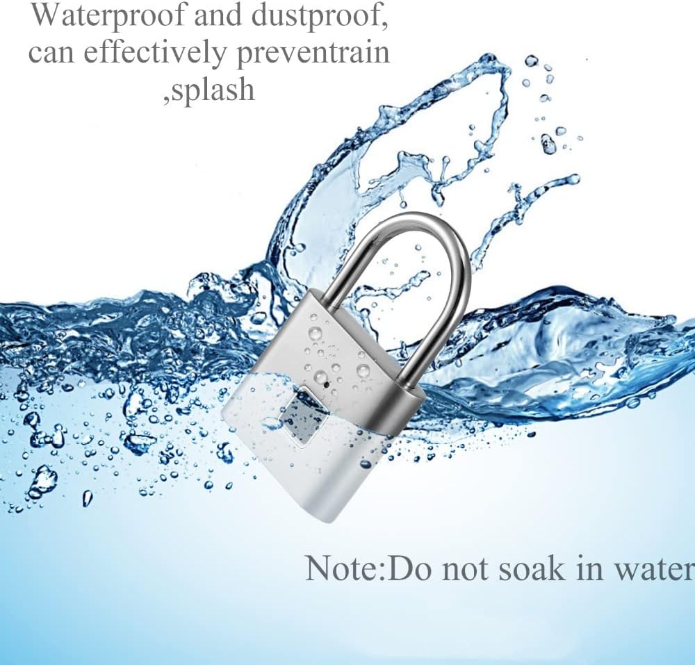 Fingerprint Padlock, USB Charging Waterproof Mini Smart Security Lock with No App, No Key, No Trouble, Friendly for Kids and Elderly - Image 6
