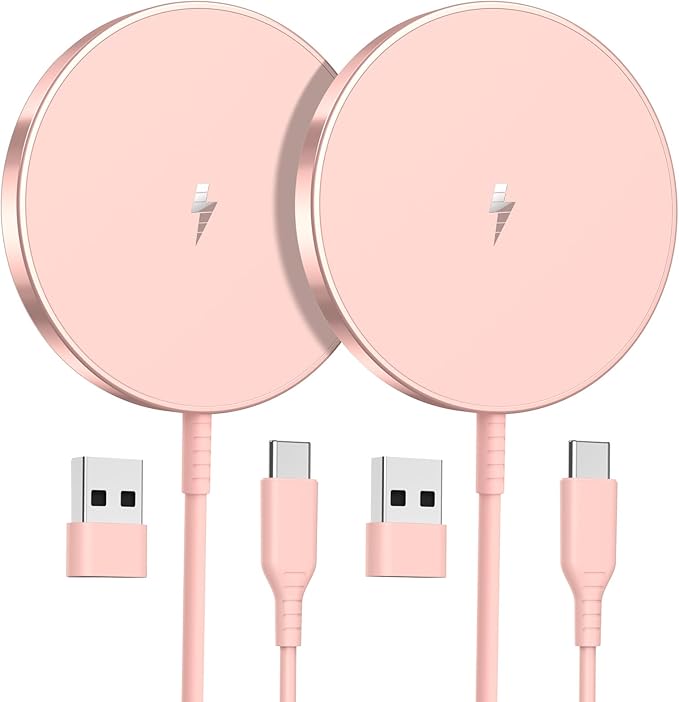 OANDYS Magnetic Wireless Charger 15W Fast Mag Safe Charger for Cell Phone 16 Pro Max/16 Pro/16 Plus/16/15/14/13/12 Series 2 Pack Charging Pad for AirPods 3/2/Pro 2/Pro Mag-Safe Original Replacement by MagneticCharger