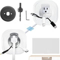 in Wall Cable Management Kit for Wall Mounted TV, Professional TV Cord Hider & Wire Concealer with Power Outlet & Pass Through, Included DIY Hole Saw, Hide Cables Behind Wall, White by Tensilearm