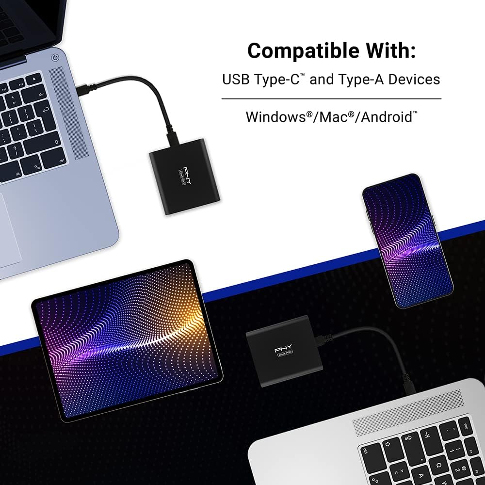 PNY EliteX-PRO 2TB USB 3.2 Gen 2x2 Type-C Portable Solid State Drive (SSD) – (PSD0CS2260-2TB-RB) - Image 5