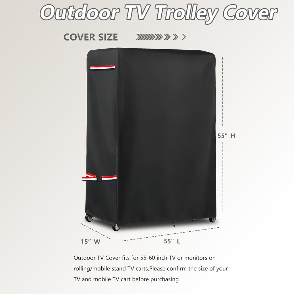 Weatherproof Outdoor TV Stand Cover for 55-60 Inch Rolling/Mobile Stand - Image 2