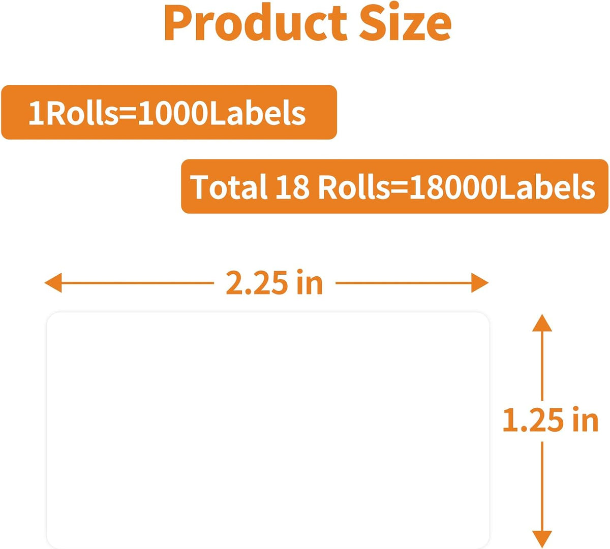 MFLABEL 2-1/4 x 1-1/4 Inch Direct Thermal Perforated Shipping Label, 2.25x1.25 inch Direct Thermal Labels for Barcodes Address，Perforated Shipping Labels (18 Rolls, 1000/Roll) - Image 2