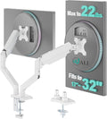 WALI Dual Monitor Stand, Adjustable Arm Monitor Mount for 2 Monitors up to 32 Inch,19.8lbs Capacity (GSMP002W), White by WALI by WALI