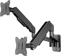 Dual Monitor Wall Mount for 17-32 inch Flat/Curved Computer Screens | Aviation-Grade Aluminum Gas Spring, Full Motion, Holds Up to 19.8lbs per Arm, VESA 75/100 mm, Black by PUTORSEN