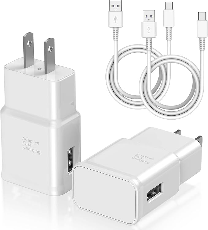 Type C Charger Fast Charging, 2Pack USB C Android Phone Charger&10ft Cables | Wall Charger Blocks &2x 10ft USB-C cables for Samsung Galaxy S8/S9/S10 Plus/S10e/S20/S21 Ultra/Plus, Note 8/9/10,Pixel3 White by Cndons
