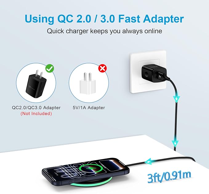 15W Wireless Charger Fast Charging Pad Samsung S26 Wireless Charger Station | for Galaxy S25 FE Edge Plus Ultra S25+ S24 FE Ultra S23 Ultra Z Flip8 7 6, Google Pixel 10a 9a 8a, iPhone 17e 16 15 Pro Max - Image 3