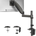 HUANUO Single Monitor Arm, Adjustable Desk Mount for 13-34 inch Screens, Holds 19.8lbs, 22.44 inch Max Height, Full Motion Swivel Gaming Monitor Stand with VESA 75x75mm and 100x100mm Compatibility by HUANUO