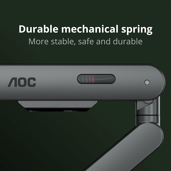 AOC Dual Monitor Stand Arm Desk Mount for 17-34 Inch Monitors, AM420G | Support 4.4-19.8 lbs, Mechanical Spring, C-Clamp & Grommet Mount, Height Adjust, Full Motion, VESA 75x75/100x100 - Image 3