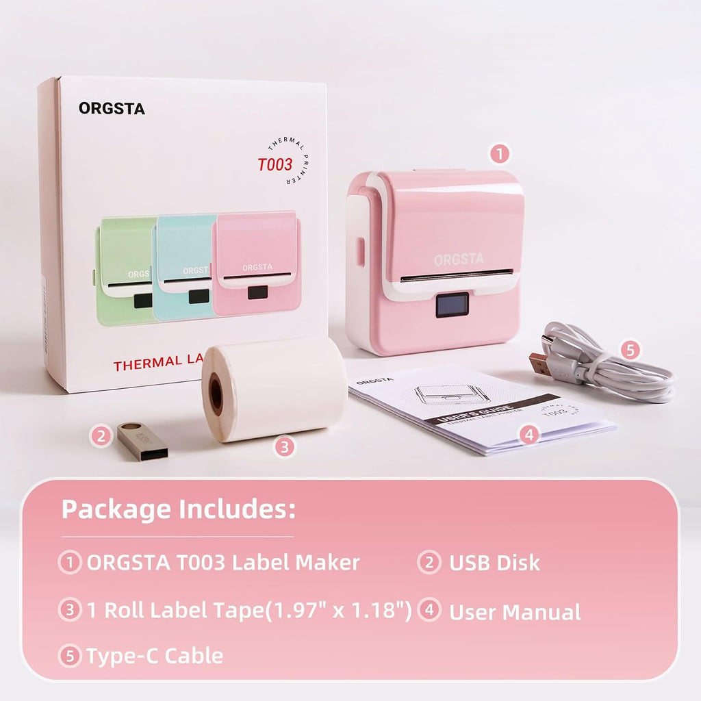ORGSTA Label Maker Machine with Tape, 3 Inch Bluetooth Label Printer T003 - Image 8