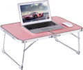 Foldable Laptop Desk, Portable Bed Table with Hidden Storage, Pink | 23.6 x 15.3 in Work Surface, Hidden Storage, Aluminum Frame, Anti-Slip Feet, Carry Handle, Safety Locks by CHEERWELL