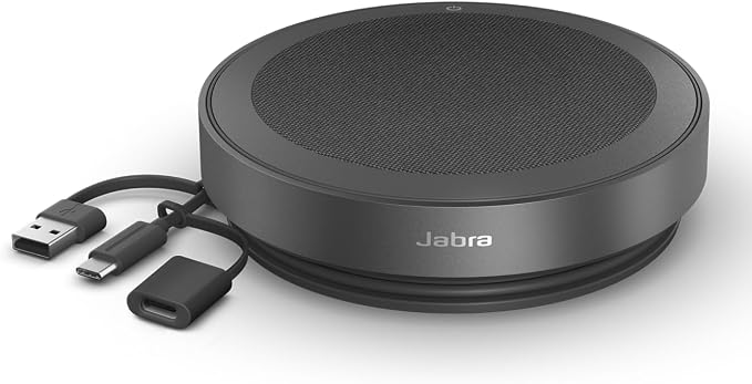 Jabra Speak2 75 (2025 Edition) Wireless Bluetooth Speakerphone - 4 Noise-Cancelling Mics, 65mm Speakers - New Linking Feature - USB-A & USB-C Adapter - Certified for Microsoft Teams - Dark Grey by Jabra