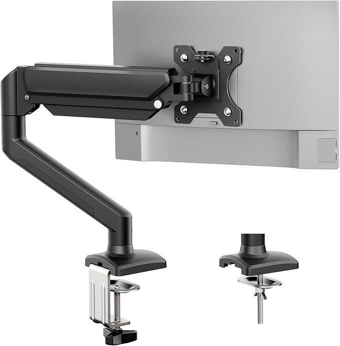 GRIFEMA Gas Spring Monitor Mount for 13-32", Single Monitor Arm | Full Motion 360 Rotate Swivel Tilt, Up to 19.8 Lbs, VESA 75/100mm, Easy Install, Monitor Stand for Home Office Gaming by GRIFEMA
