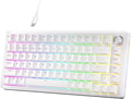 DIERYA DK81E 75% Mechanical Gaming Keyboard, Hot-Swappable, Wired, White | Gasket Mount, Pre-Lubed Linear Switches, 6-Layer Foam, Programmable, Volume Knob, RGB Backlight, Double-Shot Keycaps by DIERYA