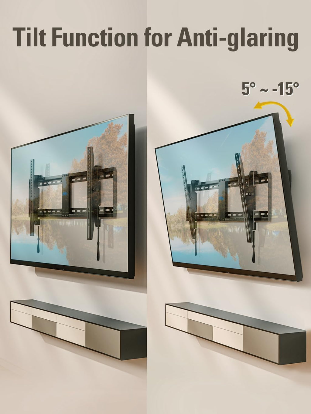 Mounting Dream TV Wall Mount for 42-86 Inch TVs, Tilting TV Mount Bracket - Image 3