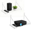 CroBlissful 2 Pcs 12 x 6 Inch Projector Shelf for Wall, White by CroBlissful