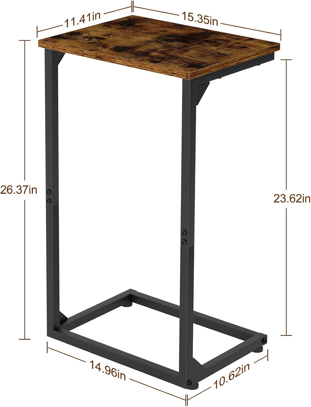 AMHANCIBLE Couch Side Table for Sofa, 26.37" Tall C Shaped End Table - Image 3