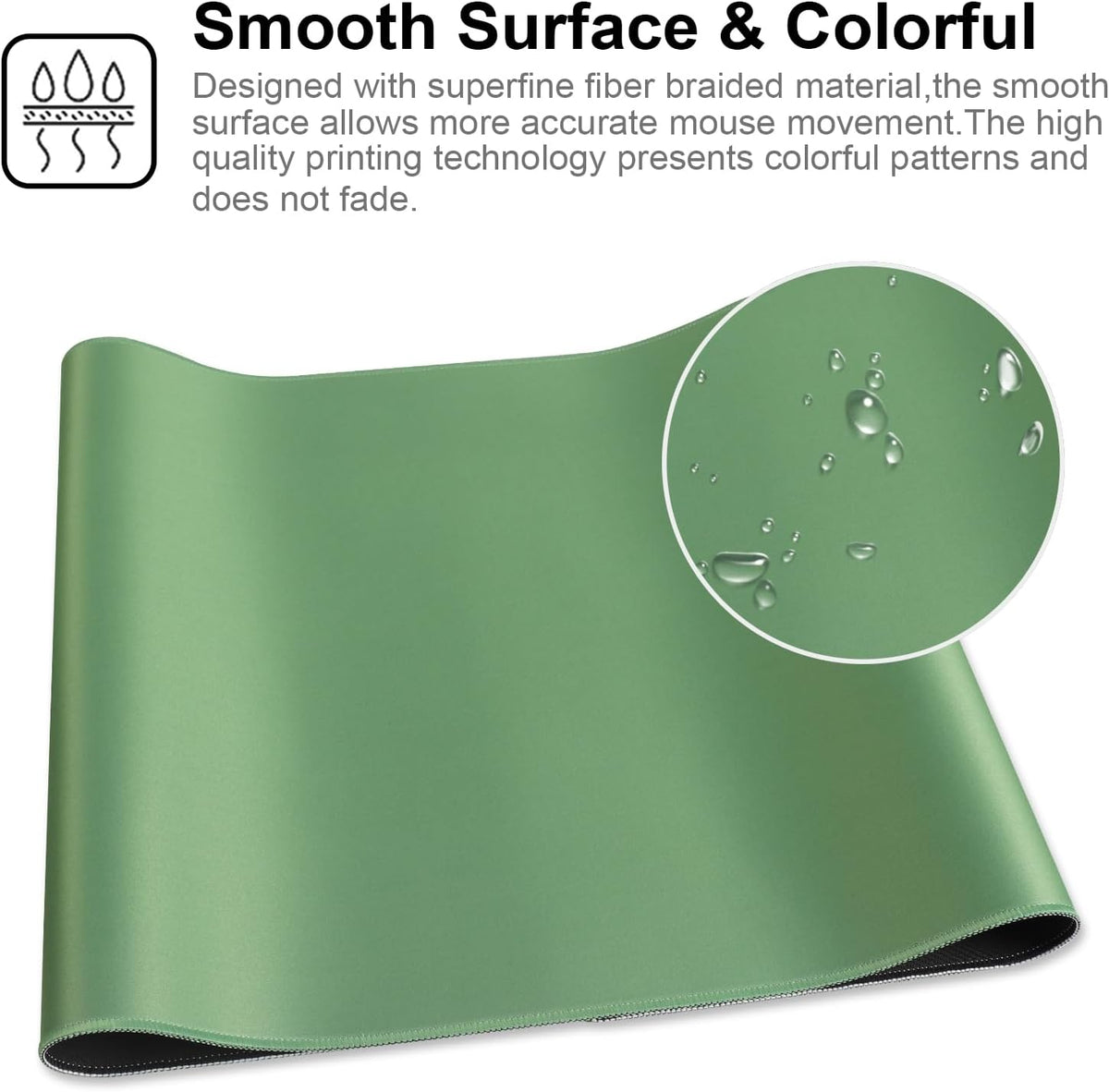 XXL Gaming Mouse Pad 35.4x15.7 Professional Large Mouse Pad & Computer Game Mouse Mat-90x40 Olivegreenus - Image 4