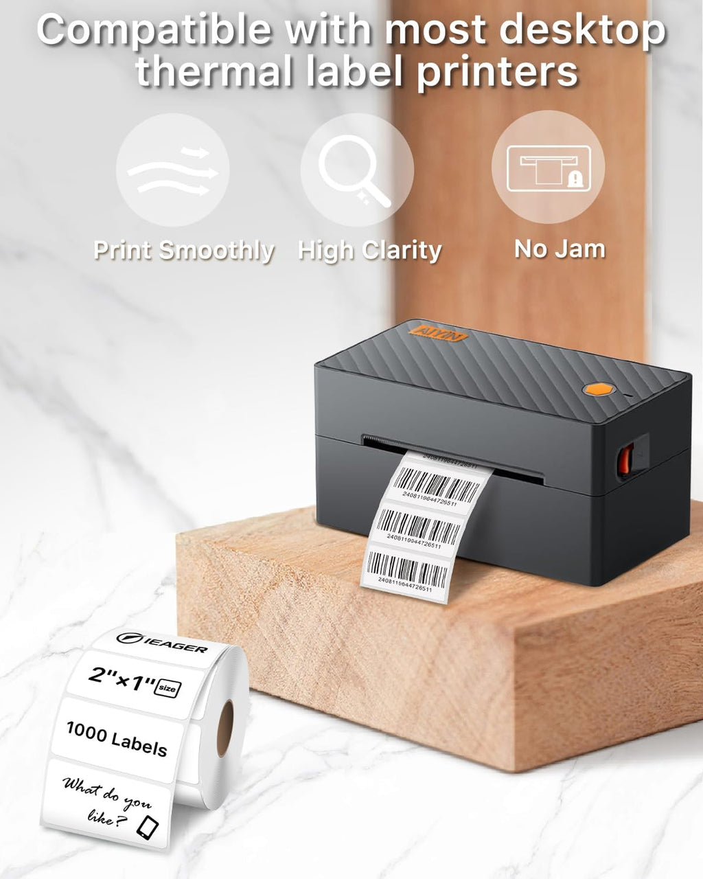 iEager 2x1 Inch Thermal Labels, White Rectangle Thermal Printer Stickers - Image 5