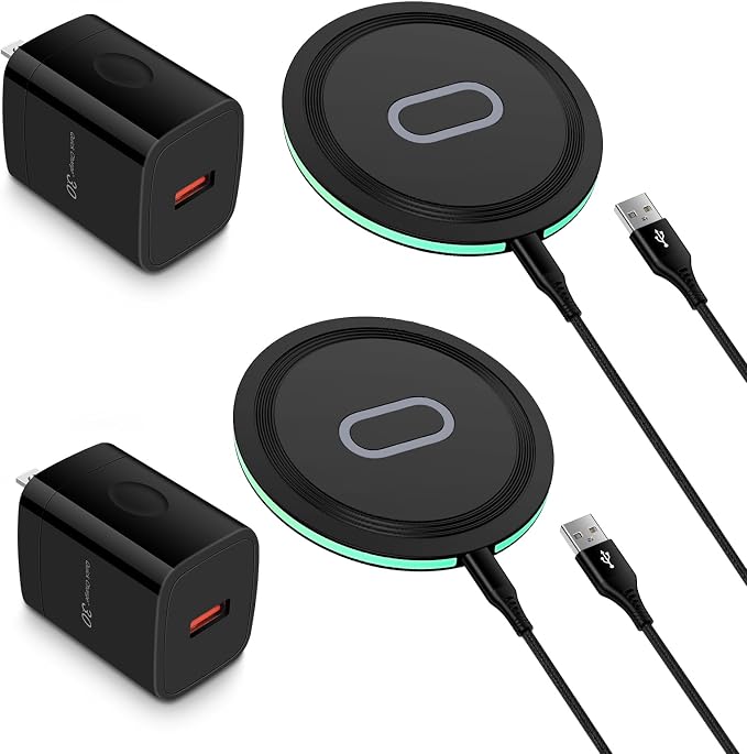 2Pack Samsung Fast Wireless Charging Pad with Adapter for S26 S25 S24 Ultra | 15W Wireless Charger Station for Samsung Galaxy S26+ S25 FE S25 Edge S23 Z Fold Flip8, Google Pixel 10 9 8, iPhone 17 16 15 by JoHouer