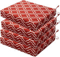 HARBOREST Outdoor Chair Cushions Set of 4, Water Resistant Patio Chair Cushions with Ties, Square Corner Outdoor Seat Cushions for Patio Furniture, 18.5"x16"x3", Wine Red Geometry by HARBOREST