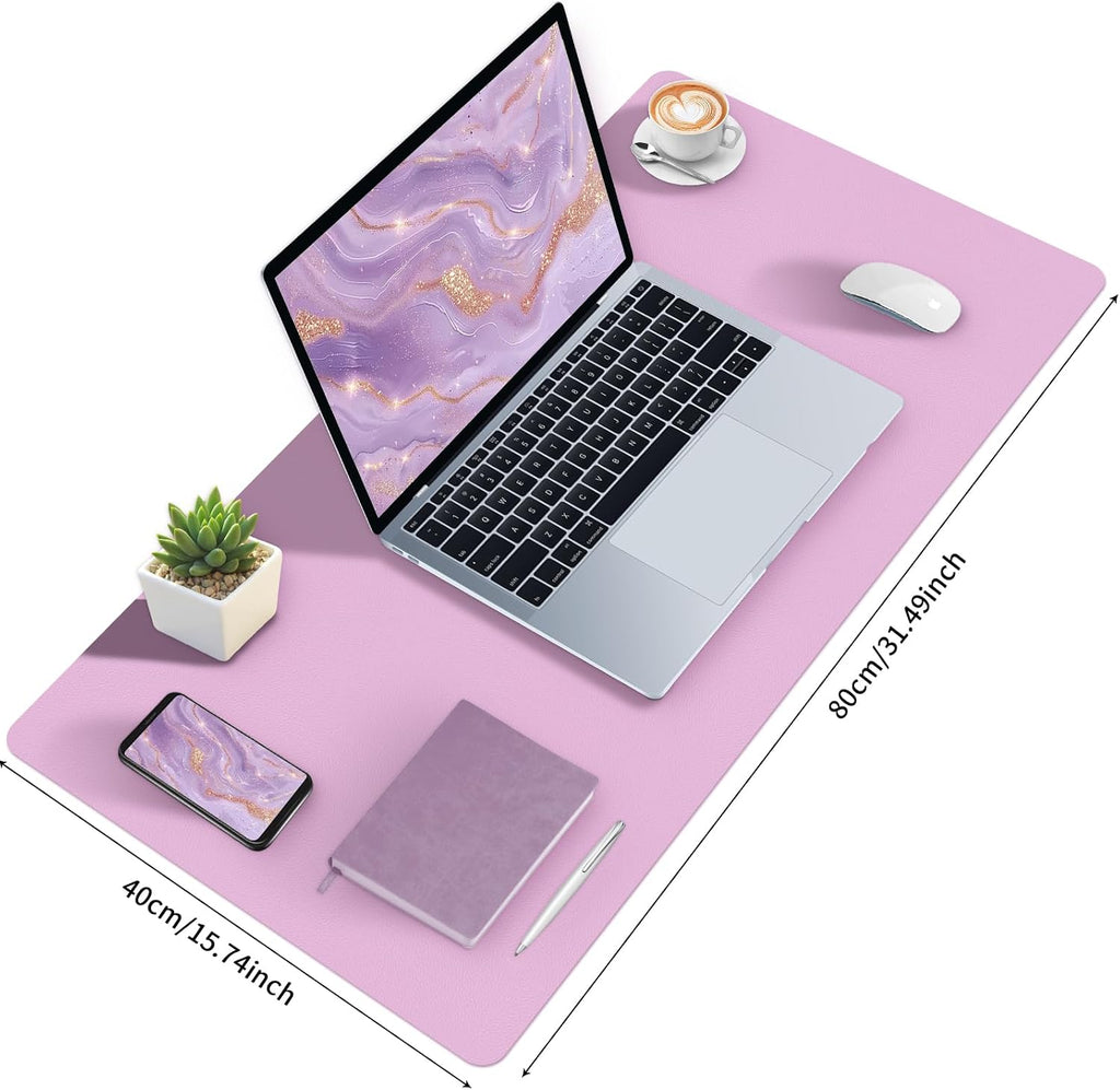 Purple Desk Mat, Desk Matt for Desktop, Large Leather Desk Pad, Desk Pad Mat Waterproof, Computer Mat for Office Work/Home/Decor (31.5 x 15.7 Inches) - Image 5